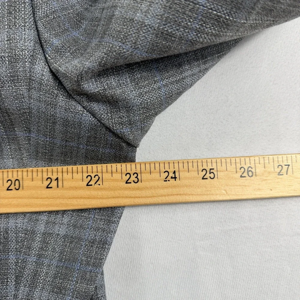 Tommy Hilfiger Blazer Glen Plaid Two Button‎ Sport Coat Mens Grey Blue 44R